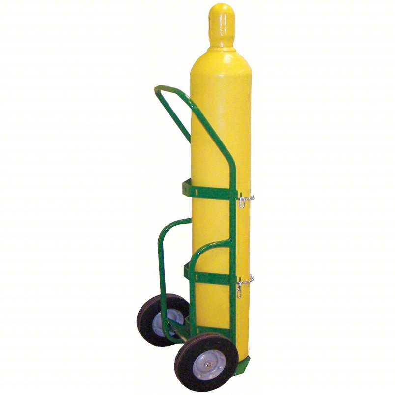 75010 - Standard Cylinder Hand Truck: 1 Cylinder Capacity, 400 lb Load Capacity, 6 in x 15 in, Chain